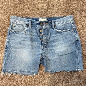Free People Distressed Light Blue Denim Cutoff Shorts